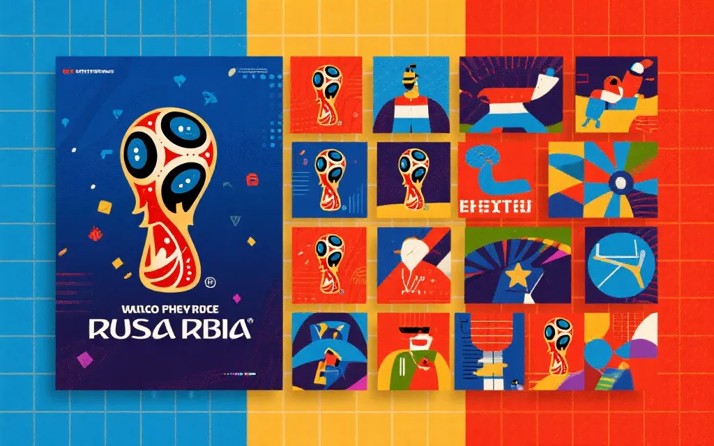 世界杯主题海报与赛程视觉模板：简洁网格、强对比色、可用于壁纸与打印的设计风格